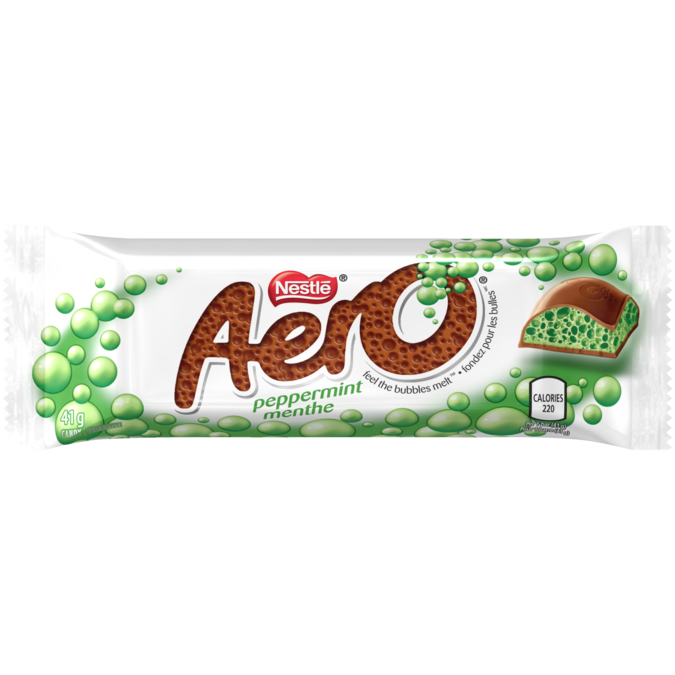 Nestle Aero Peppermint Bubbles Chocolate Bars, 41g/1.4oz - 24 Pack {Imported from Canada}