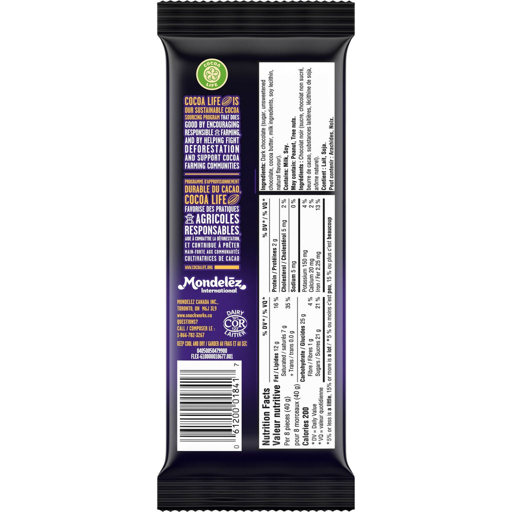 Cadbury Premium Dark Chocolate Bar, 90g/3.2 oz