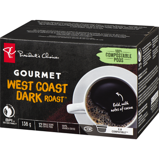 President's Choice  Single Serve Keurig Pods, Gourmet West Coast Dark Roast, 12ct (Imported from Canada)