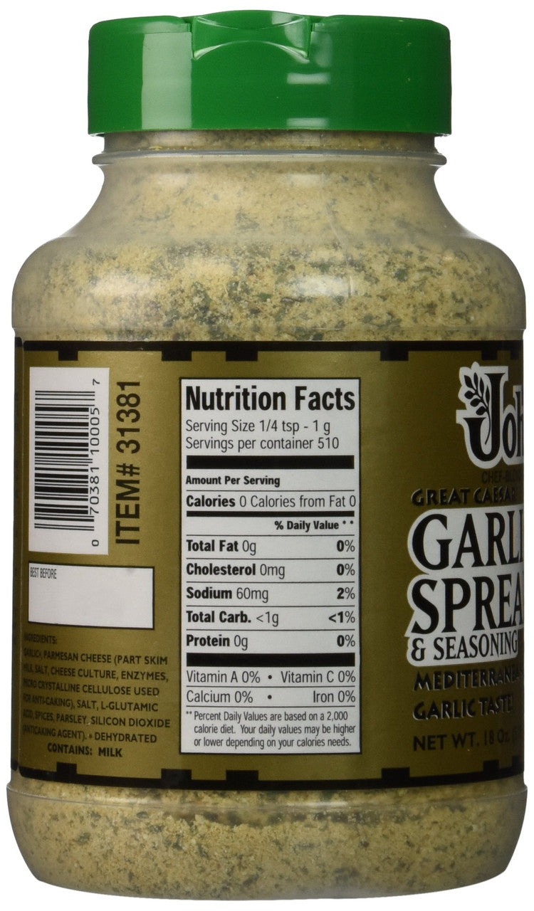 Johnny's Garlic Spread & Seasoning, 510g/18 Oz (2Pk) {Imported from Canada} Caffeine Cams