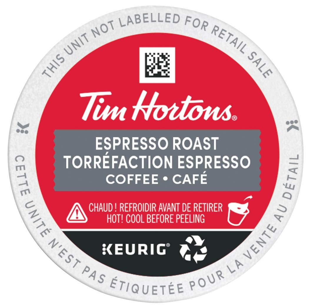 Tim Hortons Espresso Coffee, Single Serve Keurig K-Cup Pods, Dark Roast, 12ct Pack {Imported from Canada}