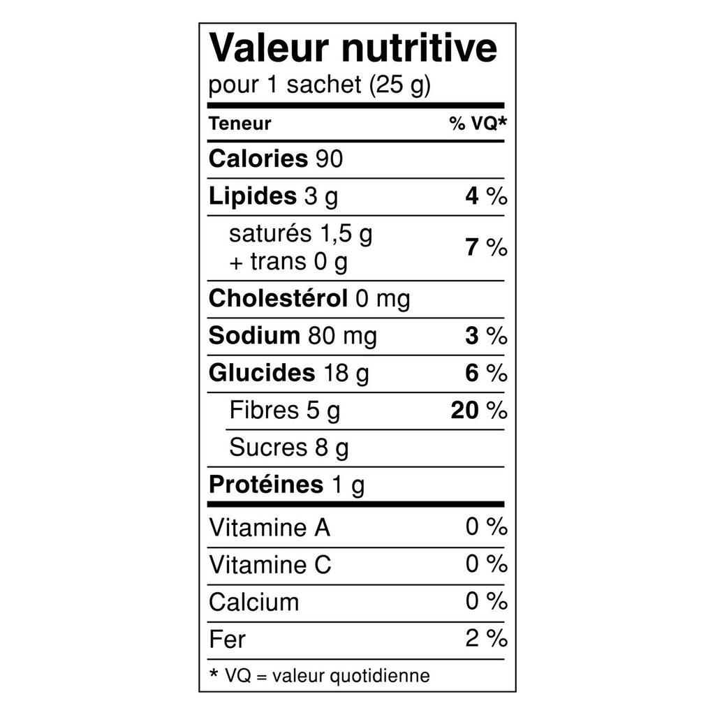 Fibre 1, Delights Chocolate Chip Cookie, 5ct, 125g/4.4oz., {Imported from Canada}