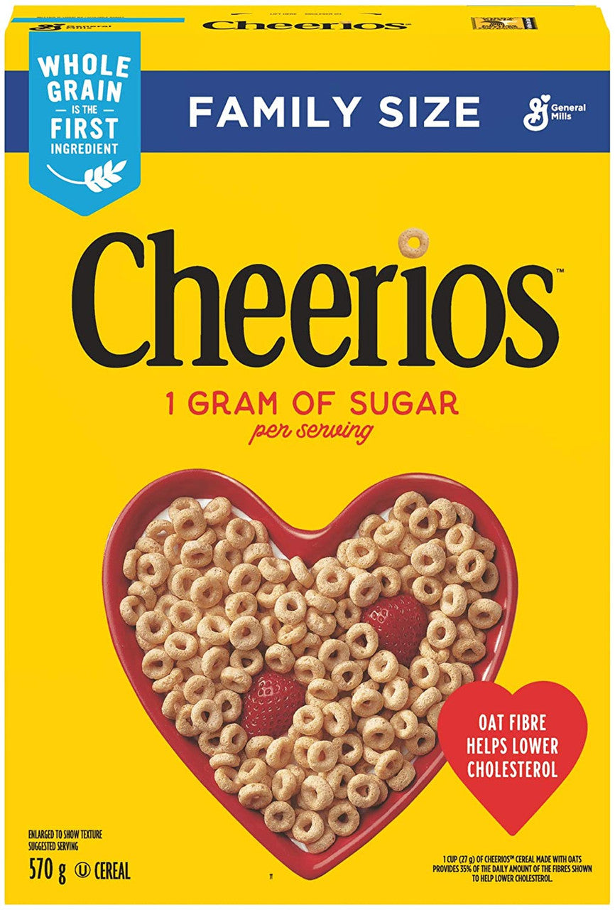 Cheerios Cereal, Family Size, 570g/20oz., {Imported from Canada}