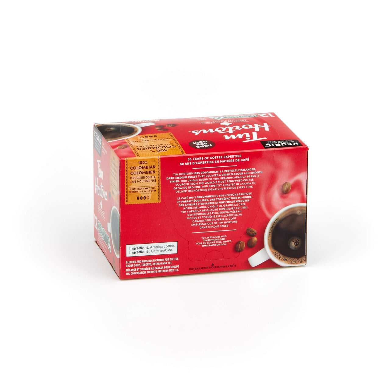 Tim Hortons 100% Dark Roast Medium Colombian Single Serve K-Cups, 72 count, {Imported from Canada}