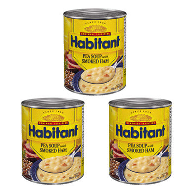 Habitant Pea Soup with Smoked Ham 796ml/28 fl. oz. 3-Pack {Imported from Canada}