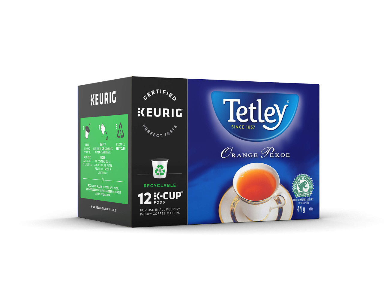 Tetley Tea Orange Pekoe K cup, 12ct, (Imported from Canada)