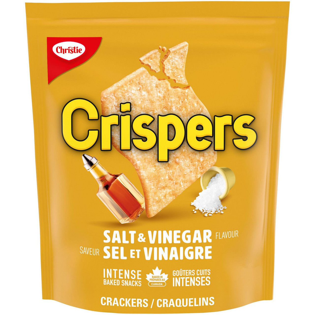 Christie Crispers, Salt & Vinegar Crackers, 145g/5.1 Ounce, Bag, {Imported from Canada}