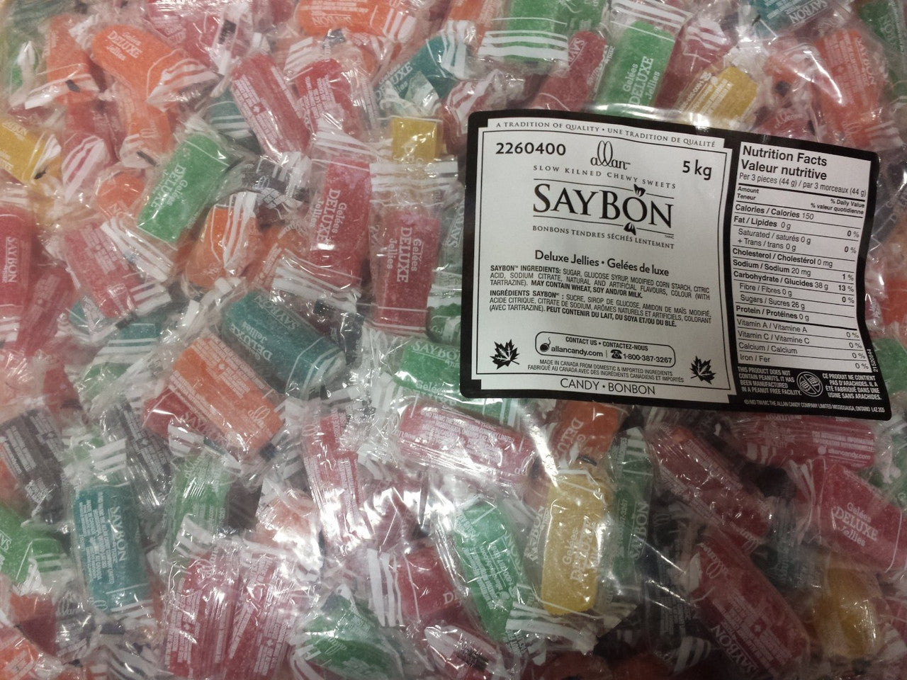 Saybon Deluxe Jellies Candy, 5kgs/11lbs {Imported from Canada}