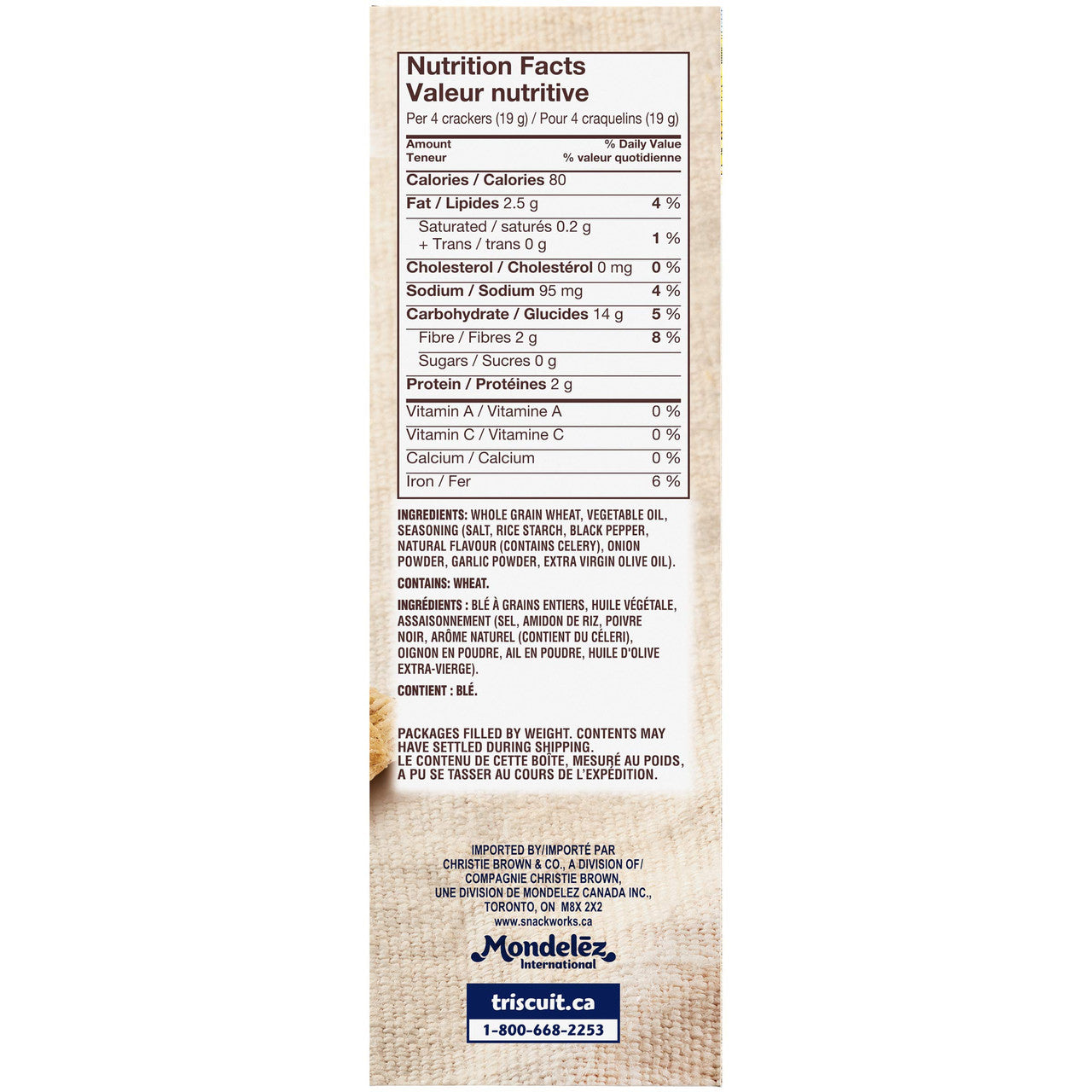 Triscuit Cracked Pepper & Olive Oil, 200g/7.1 oz., Wheat Crackers (6 Boxes) (Imported from Canada)