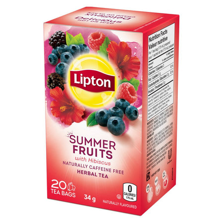 Lipton Summer Fruits Herbal Tea Bags 20 ct {Imported from Canada}