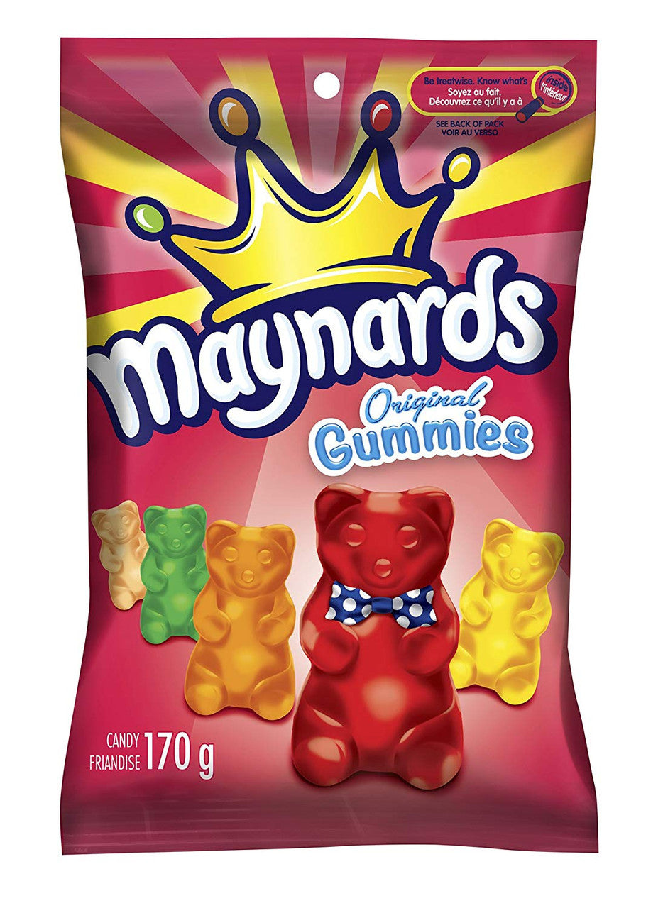 Maynards Orginal Gummies Candy (170g/6oz) Bags, 12 Pack, {Imported from Canada}