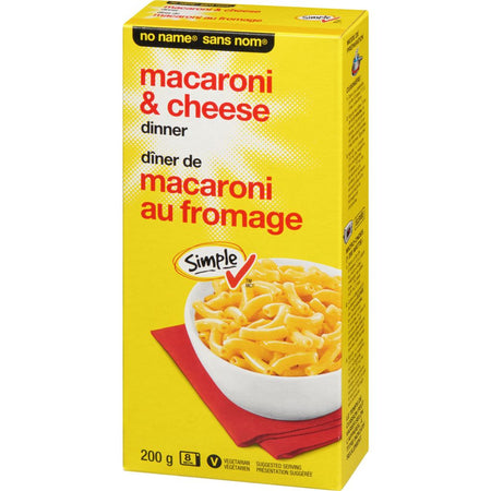 NO NAME Macaroni & Cheese Dinner 200g/7.1 oz. Box, {Imported from Canada}