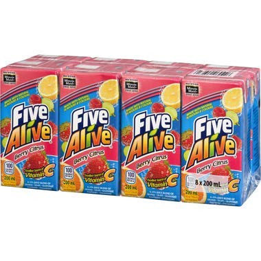 Five Alive Berry Citrus, Juice Box (8ct), 200ml/6.7 fl. oz., {Imported from Canada}