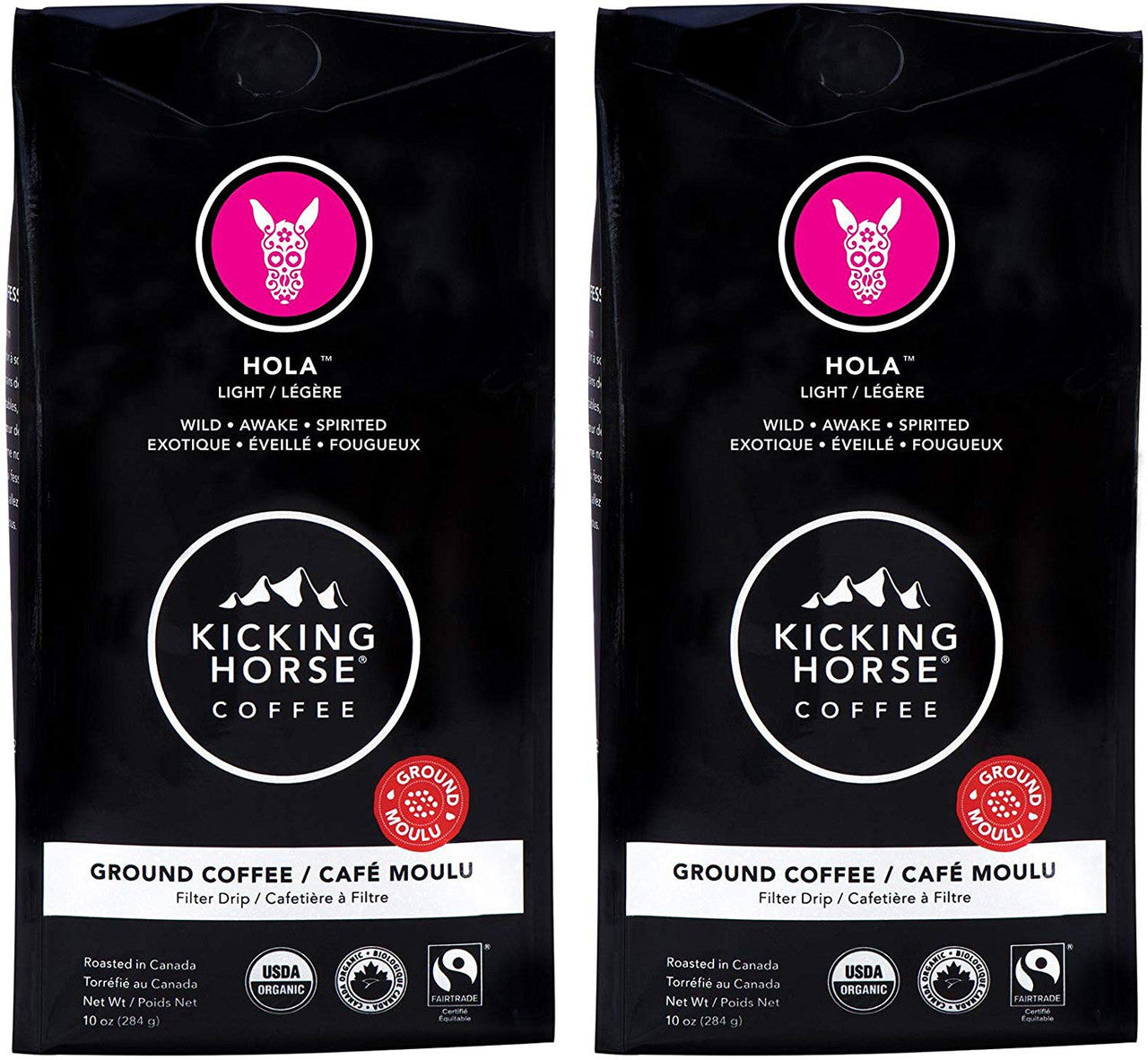 Kicking Horse Ground Coffee Hola Light Roast 284g/10 oz. (2pk) {Imported from Canada}