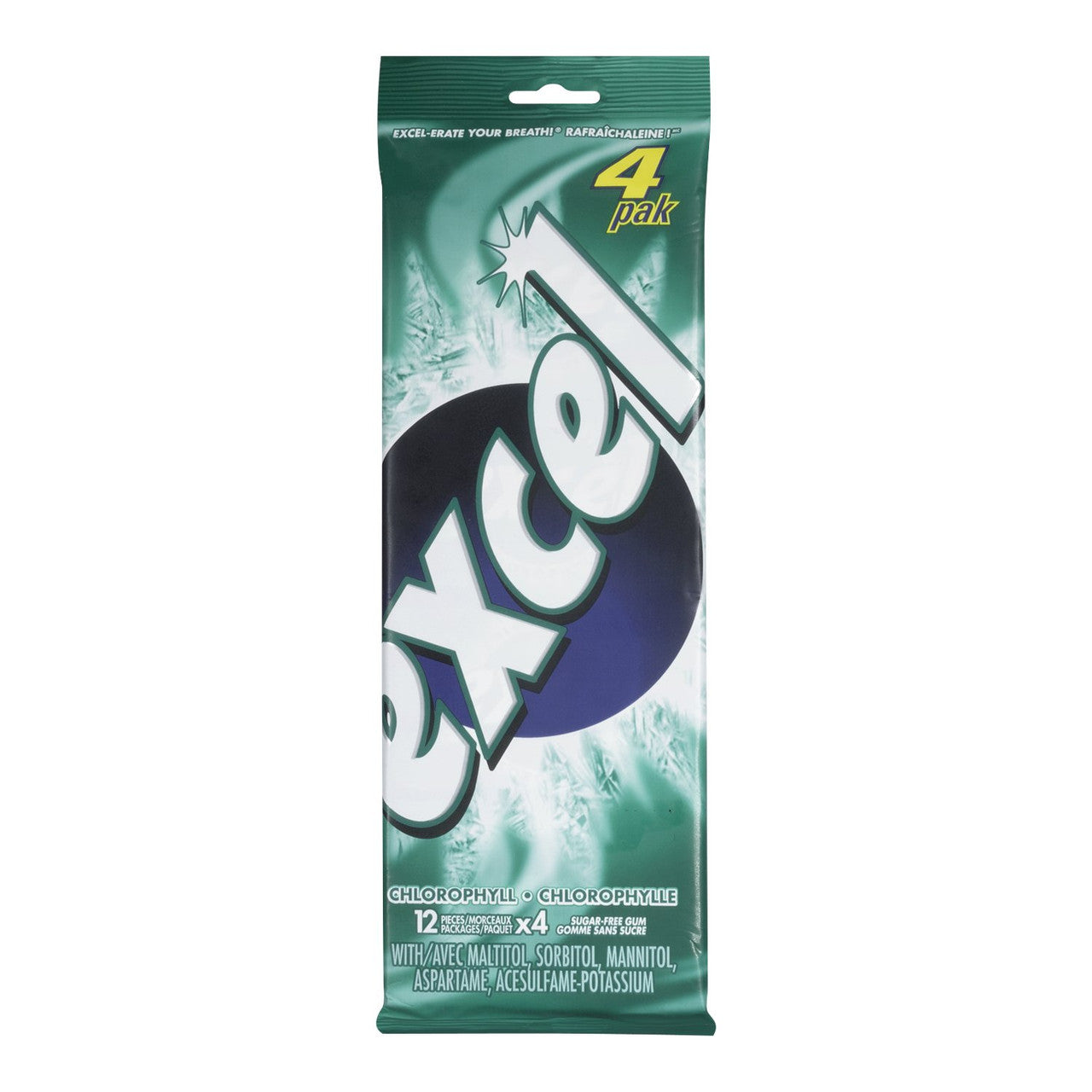 Excel Sugar Free Gum Chlorophyll 4-Pack {Imported from Canada}