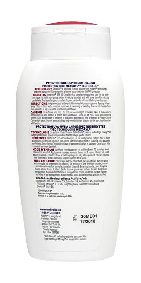 Ombrelle Sunscreen SPF60 w/ MEXORYL LARGE 8 oz / 240 mL