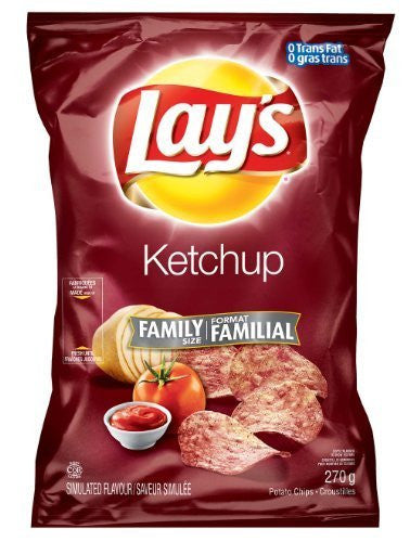 Canadian Lays Ketchup Flavour Chips [5 Large Bags] {Imported from Canada}