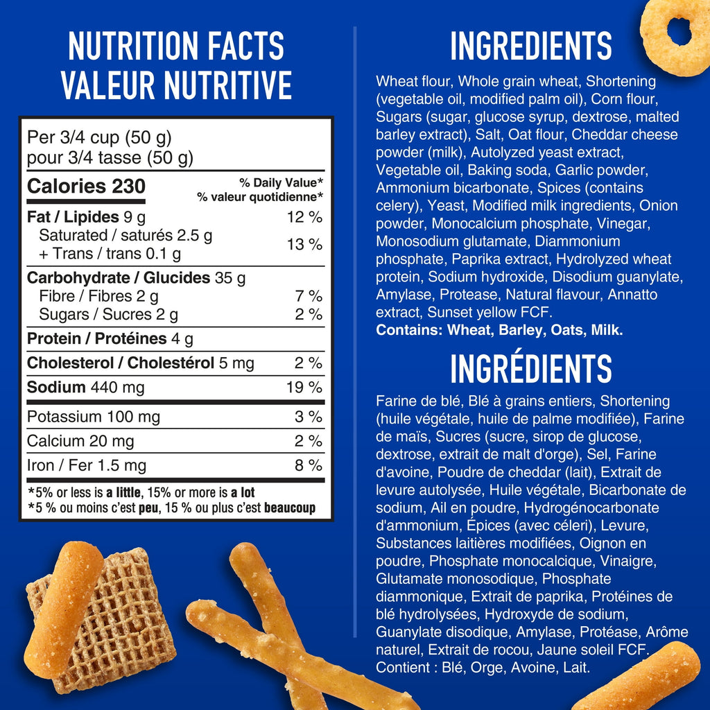 Christie Bits & Bites Crispers Original Snack Mix nutrition information