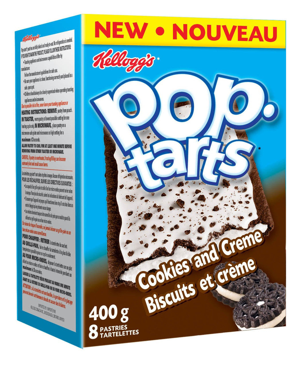 Kellogg's Pop-Tarts toaster pastries, Cookies & Creme, 8ct/ 400g/14.1oz, {Imported from Canada}