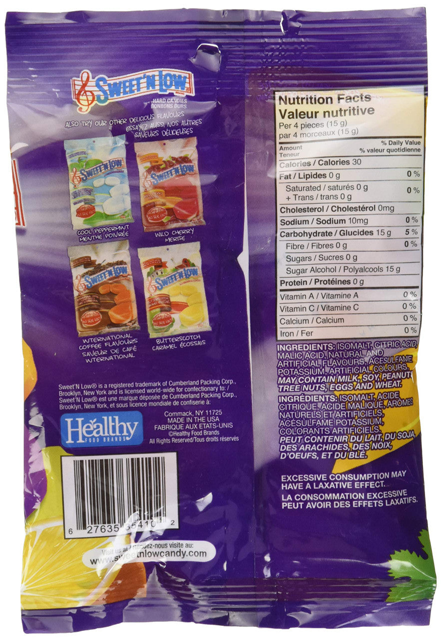 Sweet'n Low, Fruit Flavours No Sugar added Candy, 70g/2.5oz., {Imported from Canada}