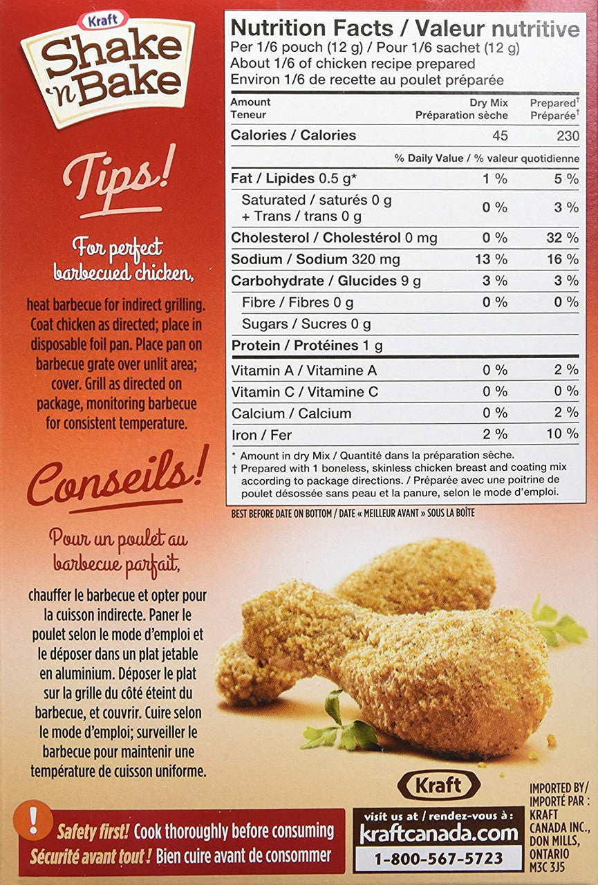 Kraft Shake 'n Bake Original Coating Mix, 142g/5oz., {Imported from Canada}