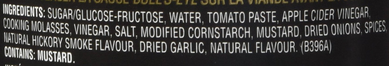 Bullseye Sweet & Sticky BBQ Sauce, 425ml/14oz,  {Imported from Canada}