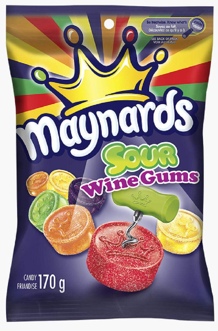 Maynards Sour Wine Gums Candy, 170g, 12 Count - {Imported from Canada}