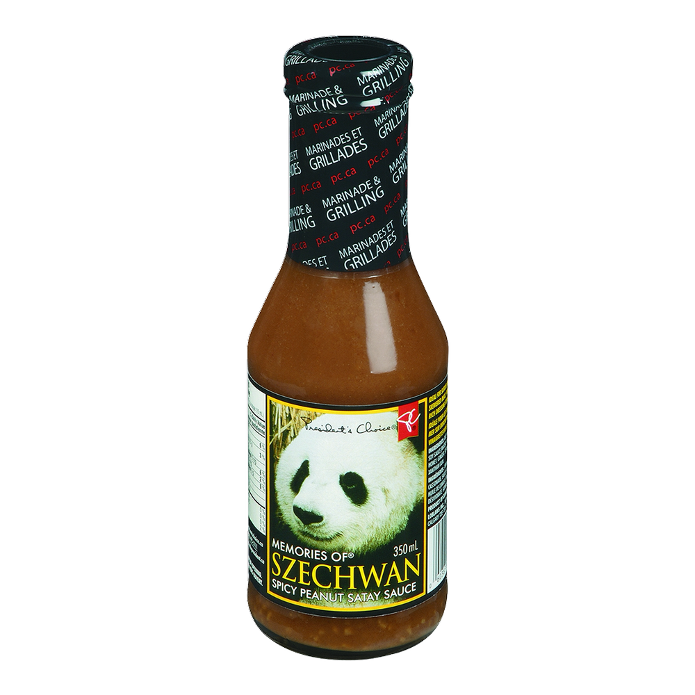 PC MEMORIES OF Szechwan Spicy Peanut Satay Sauce, 350ml/11.8oz., {Imported from Canada}