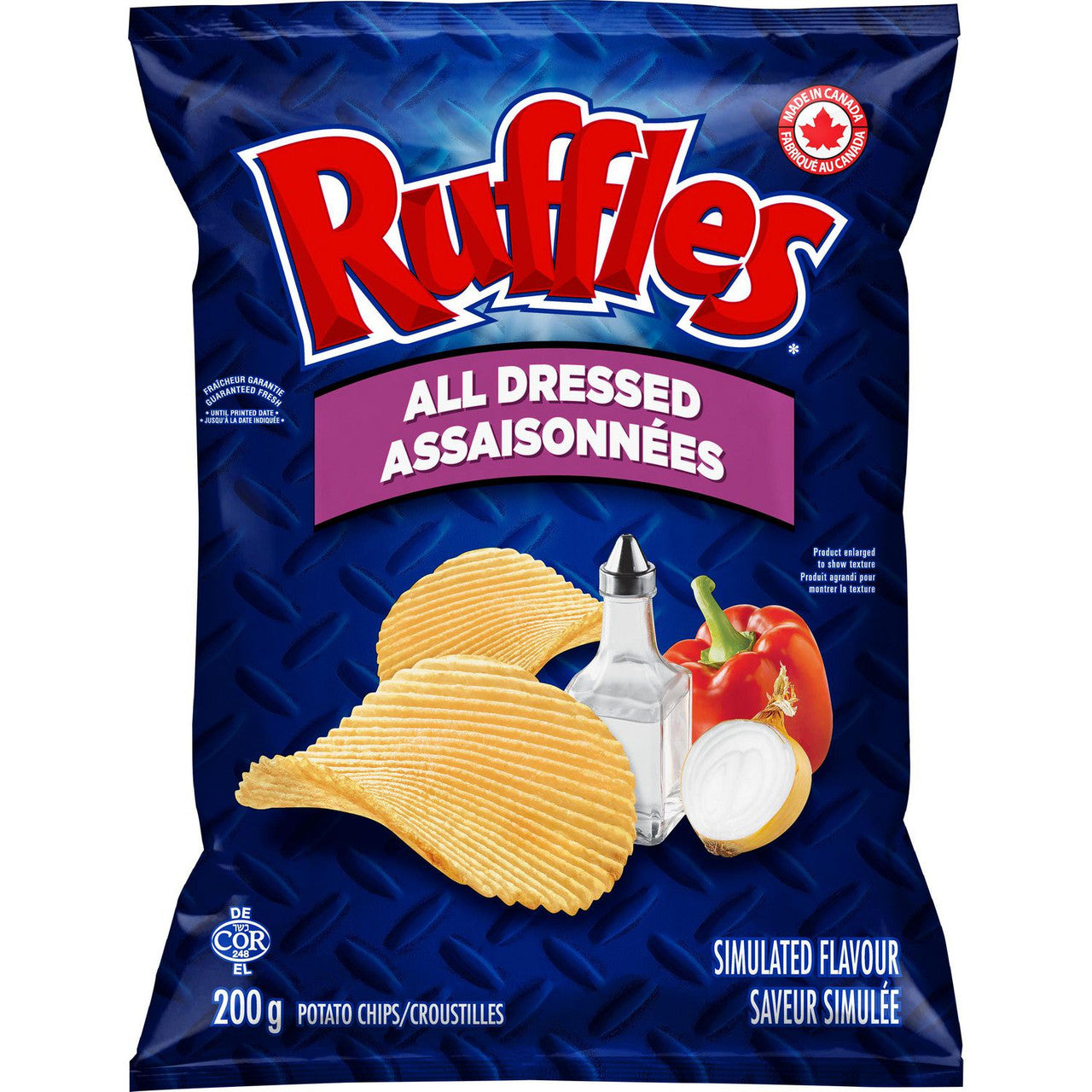 Lay's Ruffles Potato Chips,All Dressed,220g/7.8oz (4pk) {Imported from Canada}