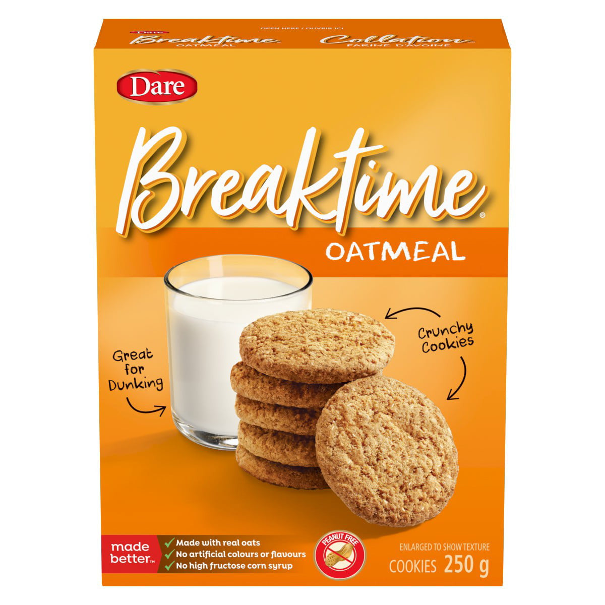 Dare Breaktime Oatmeal Cookies, 250g/8.75 oz., {Imported from Canada}