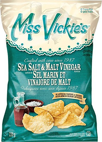 Miss Vickie's Sea Salt & Malt Vinegar, 220g/7.8oz., (3-Pack){Imported from Canada}
