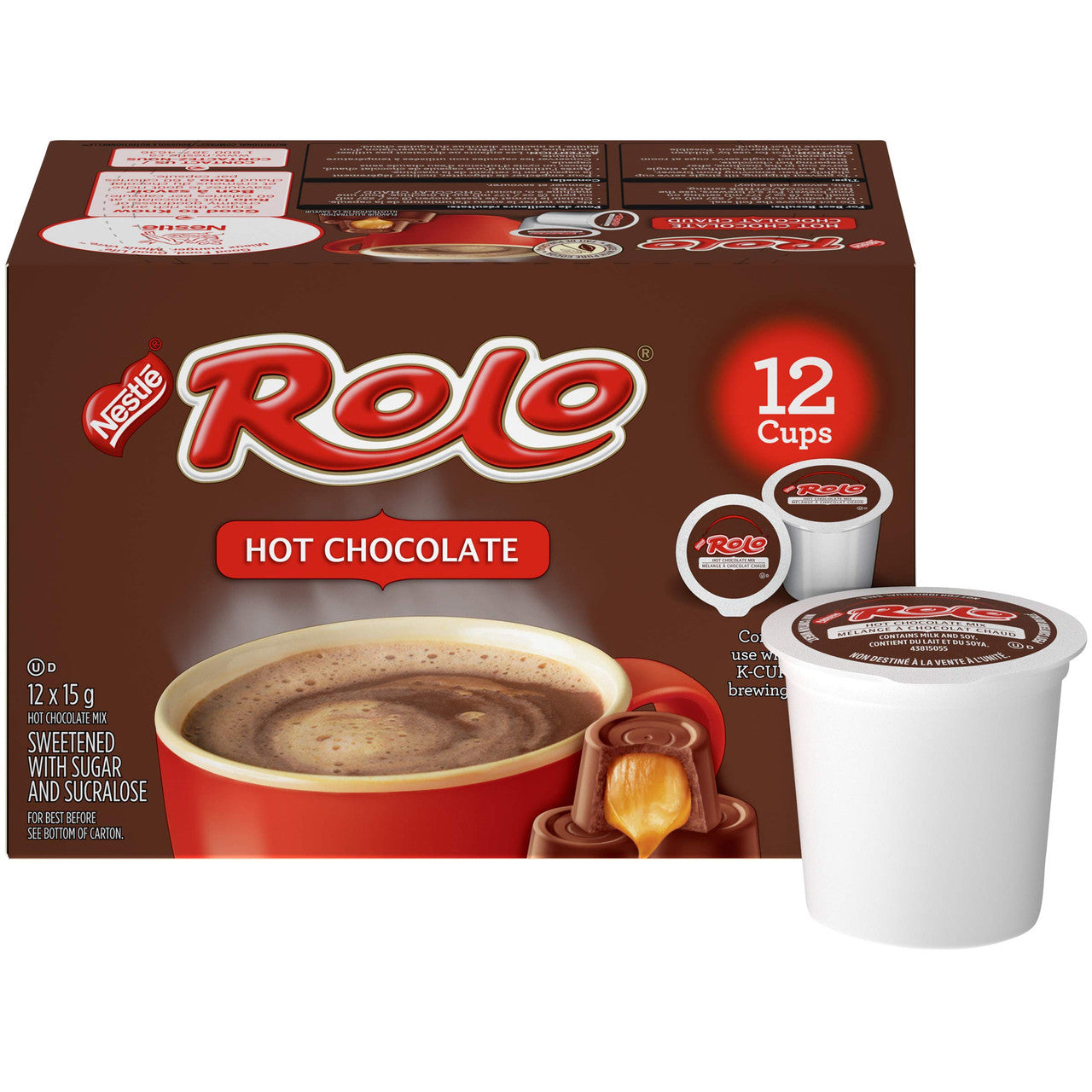 Nestle Carnation ROLO, Hot Chocolate, Keurig K-Cup Compatible Pods 12x15g (Pack of 6, 72 ct) {Imported from Canada}