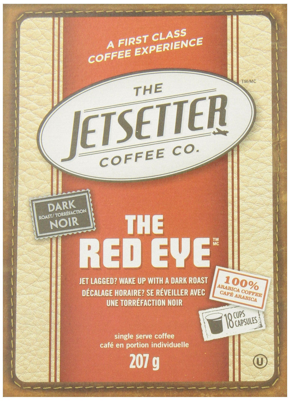 The Jetsetter Coffee, The Red Eye, 18-Count, 207gm {Imported from Canada}