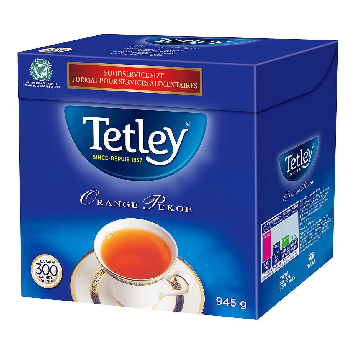 Tetley Tea Orange Pekoe (300 Tea Bags) 945g/ 33 oz {Imported from Canada}