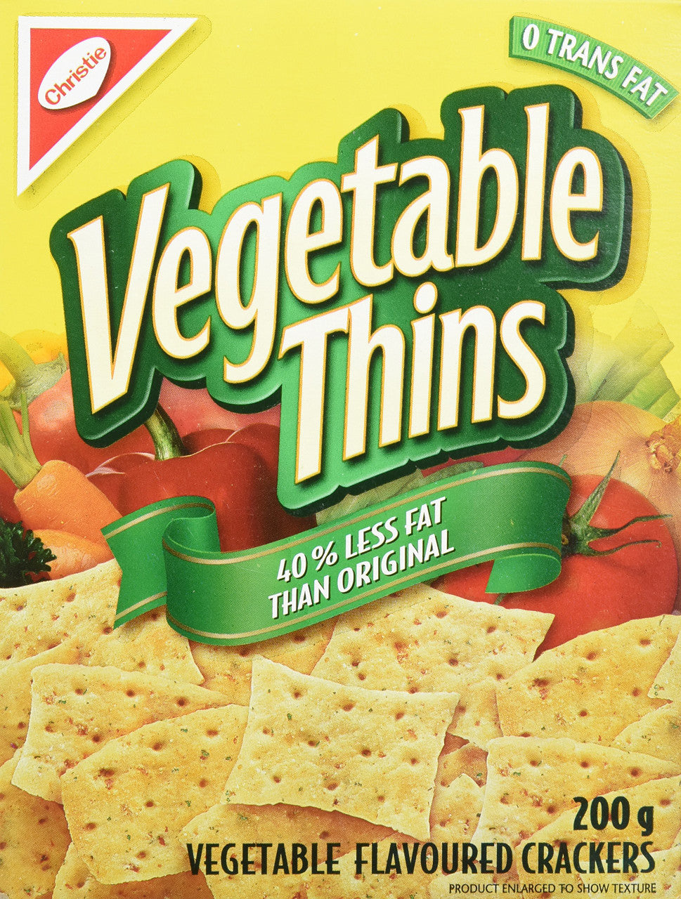 Christie Vegetable Thins, 40% Less Fat, Crackers, 200g/7oz., {Imported from Canada}