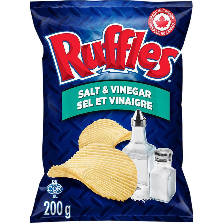 Ruffles Salt & Vinegar Potato Chips, 200g/7.1 oz. Bag {Imported from Canada}