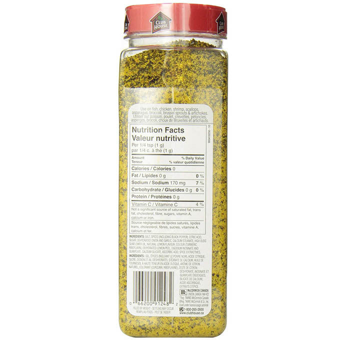 Club House, Lemon & Pepper Seasoning Blend, 825g/1.8 lbs., {Imported from Canada}
