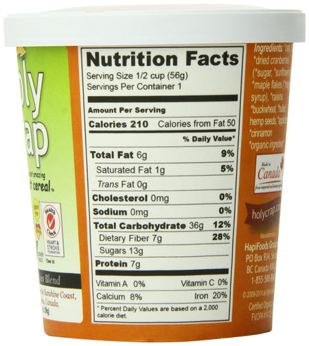 Holy Crap Plus Oats Cereal Cup, 2 Ounce (Pack of 12) {Imported from Canada}