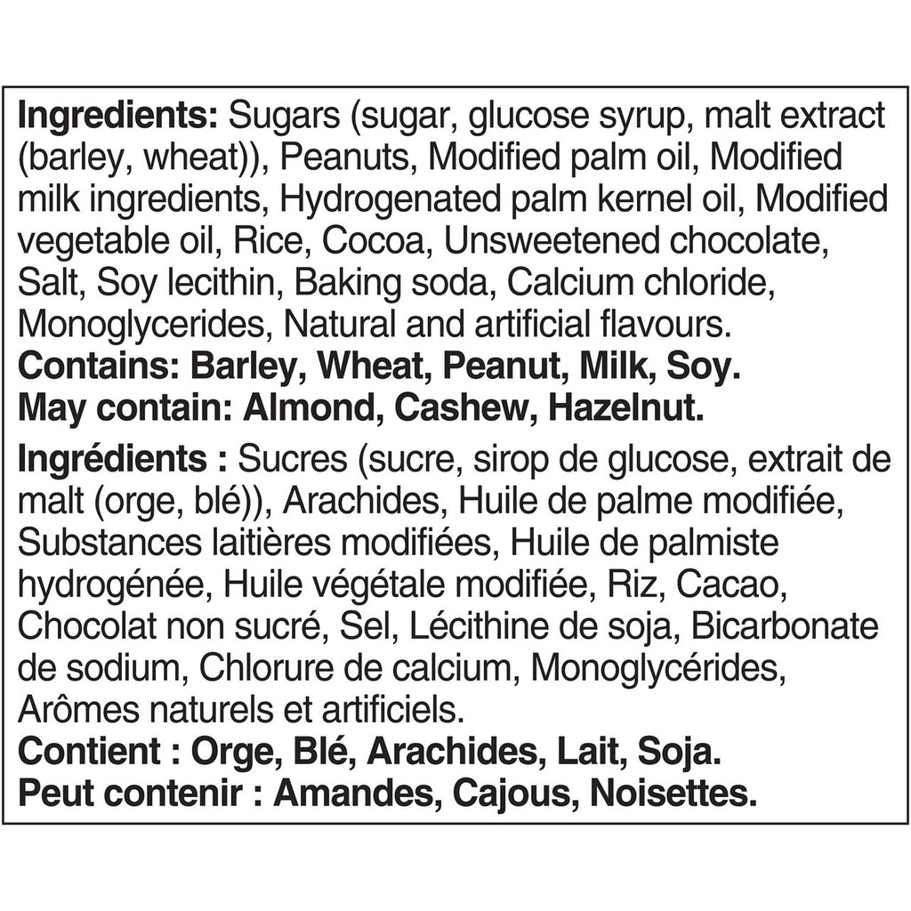 Cadbury Wunderbar Chocolate Bars ingredients