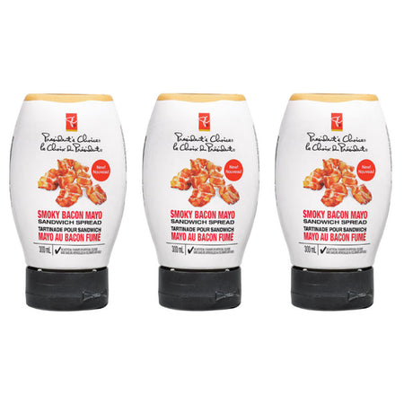 President's Choice Smoky Bacon Mayo Sandwich Spread, 300ml/10.1 fl. oz., (3 Pack) {Imported from Canada}