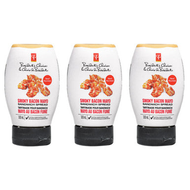 President's Choice Smoky Bacon Mayo Sandwich Spread, 300ml/10.1 fl. oz., (3 Pack) {Imported from Canada}