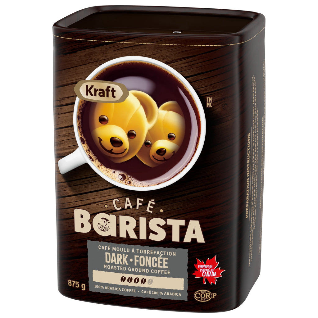 Kraft Cafe Barista Dark Roasted Ground Coffee, 875g/30.6 oz. Box {Imported from Canada}