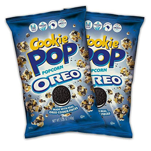 Cookie Pop Popcorn, made with real Oreo Cookie Pieces, 149g/5.3 oz, 2pk, {Imported from Canada}