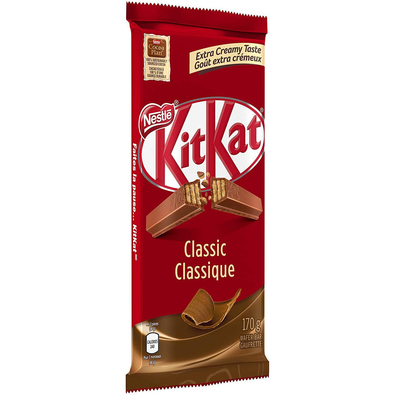 KIT KAT Classic Milk Chocolate, 170g/6oz., Tablet, {Imported from Canada}
