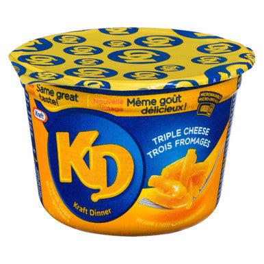 KD KRAFT DINNER Snack Cups - Three Cheese Macaroni & Cheese 58g,10ct. (Imported from Canada)