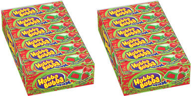 Hubba Bubba Max Strawberry Watermelon Bubble Gum, 5 Piece (Pack of 18) Pack of 2