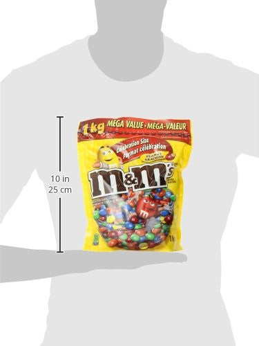 M&M's Peanut Candies, Celebration Size, Stand up Pouch, 1kg/35oz.(Imported  from Canada)