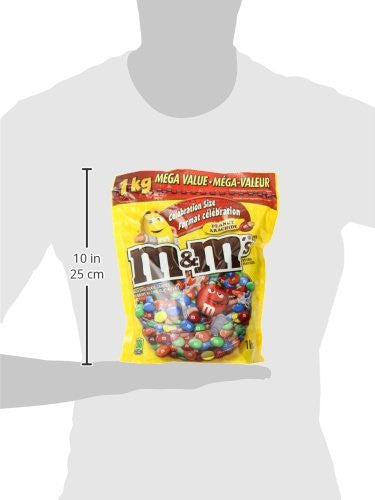 M&M's Peanut Candies, Celebration Size, Stand up Pouch, 1kg/35oz.(Imported from Canada)