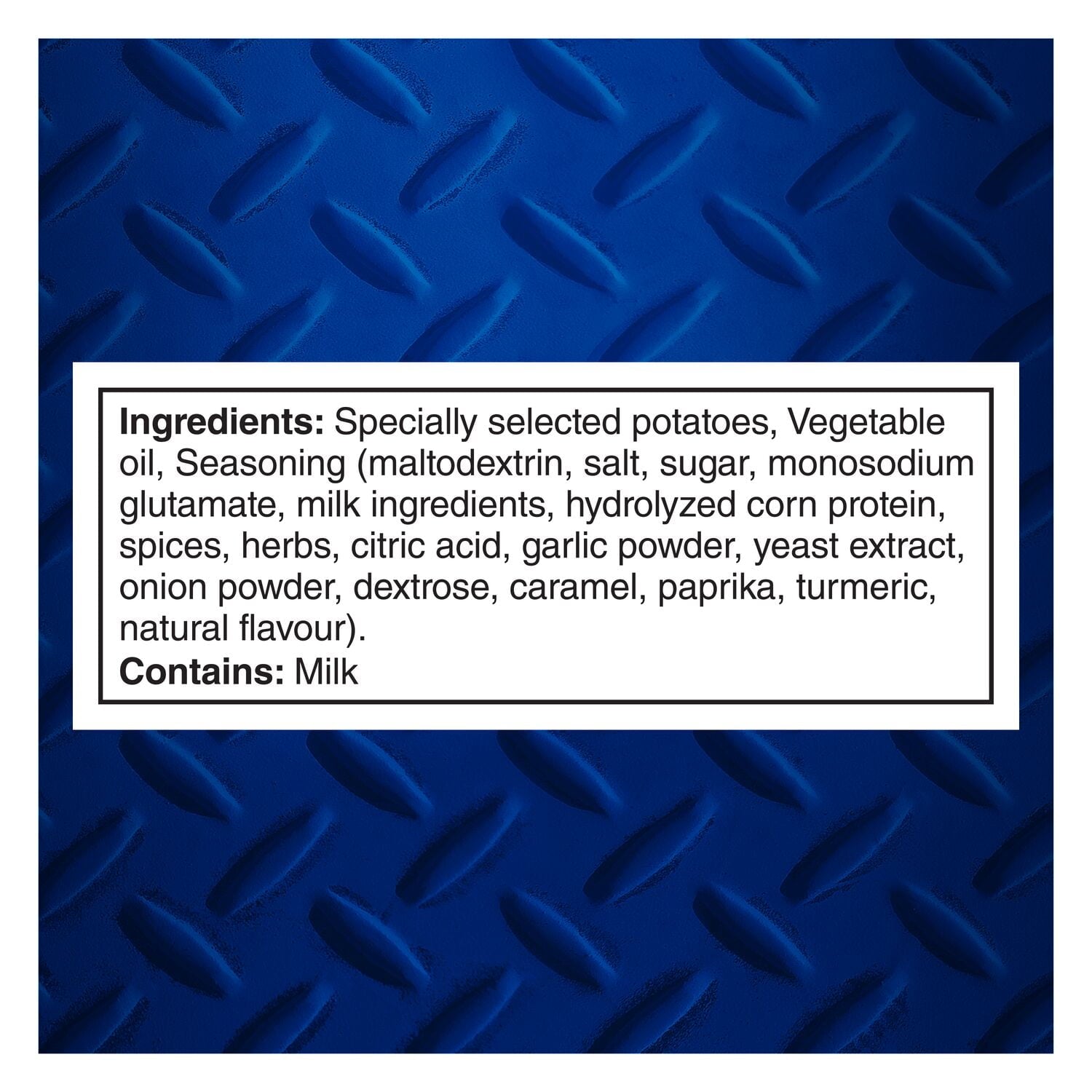 Ruffles KFC Original Recipe Chicken Potato Chips, 180g, ingredients label.