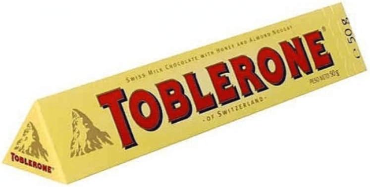 TOBLERONE Swiss Milk Chocolate With HONEY AND ALMOND NOUGAT, 50g/1.76 oz. - Bar